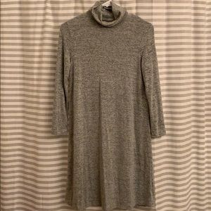 3/4 Length Sleeve Turtle Neck Sweater Dress